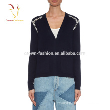 Luxury Cashmere Crewneck Knitted Girl Sweaters